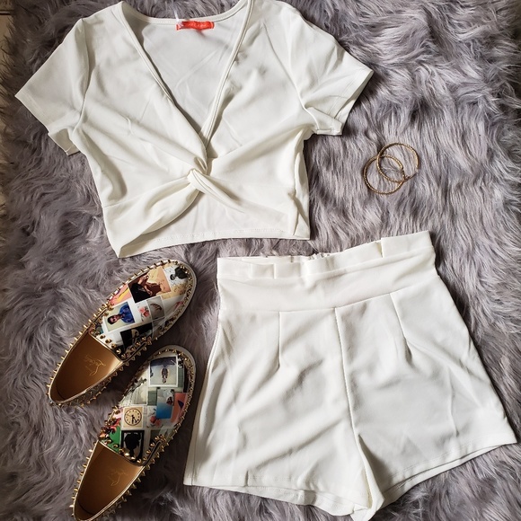 2 piece high waist short set - Picture 2 of 4